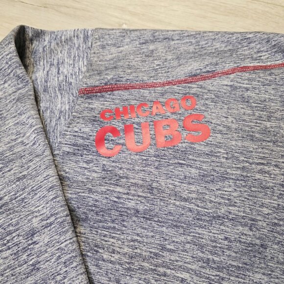 Vtg Unisex Majestic Baseball Zip Up Hooded Jacket Heather Blue/Grey Size 5XL - Picture 7 of 8